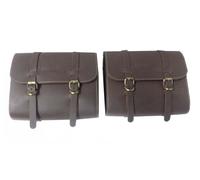 Satteltaschen Paar braun reines Leder royal für alle Motorrad universelle Pas...