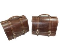 Satteltaschen Set für Royal Enfield Bullet Classic 350/500cc Antik Braun Leder