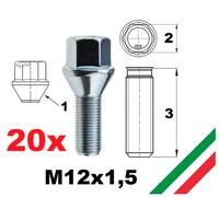 Satz 20 Radschrauben für Nissan QASHQAI SUV J11 M12x1.5 Alufelgen STAHL