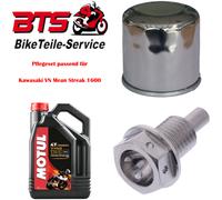 Satz 4L Öl, Filter, Ablassschraube passend für Kawasaki VN Mean Streak 1600 c 17