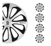 Satz Sparco Radzierblenden Sicilia 16-Zoll Silber/Schwarz/Karbon