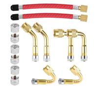 Sbshiouu Reifenventil-Verlängerung, flexible Ventile, Schaftverlängerung, Kupfer, gebogene Reifenventile, Adapter, einfache Installation