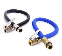 2 Stück Reifenfüller Schlauch, 12.5mm Ventilverlängerung Autoventil Adapter Schlauch Reifenfüllschlauch Ersatzschlauch für Luftpumpe (Schwarz+Blau)