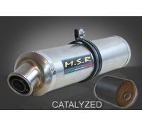 SCHALLDÄMPFER AUSPUFF KATALYSIERTER MSR SUZUKI GS 500 E - F 2001/06 CLASSIC RUNDE EDELSTAHL KAT
