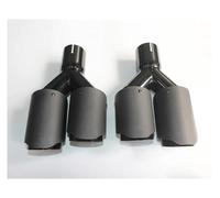 Schalldämpfer Endrohr 1 Paar Autoauspuffrohr Dual Matt Carbon Look Schwarz Edelstahl Universal-Auspuffblende Auspufftopfblende(ID 83mm-OD 101mm)