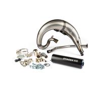 Auspuff Stage6 Streetrace high mount CNC blau / schwarz Derbi Senda