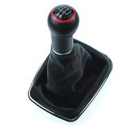 Schaltsack Schaltmanschette Schaltknauf für VW Golf 4 Bora Rot Chrom Rahmen 12mm