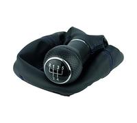 Schaltsack & Schaltknauf für VW Golf 2 3 4 Polo 6N für Passat 35i - 5 Gang - Schwarz - Blau - Chrom - Schaltmanschette Schalthebel Manschette für Schaltung - Knauf Hebel für Schaltgetriebe - A254-12