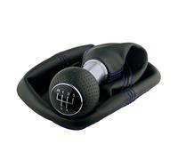 Schaltsack & Schaltknauf für VW Golf 2 3 4 Polo 6N für Passat 35i - 5 Gang - Schwarz - Blau - Chrom - Schaltmanschette Schalthebel Manschette für Schaltung - Knauf Hebel Schaltgetriebe 12mm - A0254-1