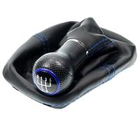Schaltsack & Schaltknauf für VW Golf 2 3 4 Polo 6N für Passat 35i - 5 Gang - Schwarz - Blau - Schaltmanschette Schalthebel Manschette für Schaltung - Knauf Hebel für Schaltgetriebe 12mm - A0254-5