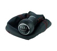 Schaltsack & Schaltknauf für VW Golf 2 3 4 Polo 6N für Passat 35i - 5 Gang - Schwarz - Rot - Chrom - Schaltmanschette Schalthebel Manschette für Schaltung - Knauf Hebel für Schaltgetriebe - A254-0