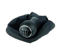 Schaltsack & Schaltknauf für VW Golf 4 IV & für Bora - 23mm - Bj. 1997 - 2006 - 5 Gang Knauf mit Rahmen - Schwarz Blau Chrom - Schaltmanschette Schalthebel Manschette Schaltgetriebe Schaltung A252-12