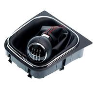Schaltsack & Schaltknauf für VW Golf 5 V 6 VI - 6 Gang Knauf mit Rahmen - Schwarz Rot Chrom - Schaltmanschette Schalthebel Manschette für Schaltung - Hebel Schaltgetriebe & EOS für Scirocco 3 - A256-1
