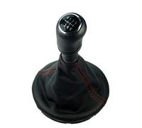 Schaltsack & Schaltknauf für VW T5 - Bj. 2003 - 2015 - 6 Gang Knauf mit Rahmen - Schwarz Rot Chrom - Schaltmanschette Schalthebel Manschette für Schaltung - Hebel für Schaltgetriebe A262-3