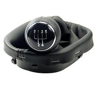 Schaltsack & Schaltknauf für VW Touran 1T Caddy 3 III - Bj. 2003 - 2016 - 5 Gang Knauf mit Rahmen - Schwarz Chrom - Schaltmanschette Schalthebel Manschette für Schaltung - Hebel Schaltgetriebe A263-2