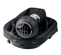 Schaltsack & Schaltknauf für VW Touran 1T Caddy 3 III - Bj. 2003 - 2016 - 6 Gang Knauf mit Rahmen - Schwarz Rot Chrom - Schaltmanschette Schalthebel Manschette Schaltung - Hebel Schaltgetriebe A263-7