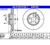 ATE Bremsscheiben belüftet Vorne Rechts Links für LAND ROVER Freelander 2 FORD Galaxy S-Max VOLVO V60 I V70 III S80 II Xc70 S60 Range Rover Evoque MK