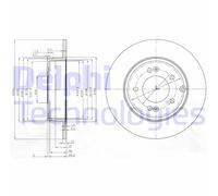 DELPHI Bremsscheibe hinten rechts links voll 284mm für HYUNDAI KIA (DYK) (BEIJING) BG4012