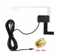Scheibenantenne DAB+ Antenne mit Verstärker Auto KFZ SMA-M Stecker Klebeantenne
