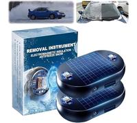 Scheibenenteiser Auto, Auto Enteiser Elektromagnetisch, Anti Frost Auto, Solar+USB Aufladbar, Tragbare Elektromagnetische molekulare Interferenz Frostschutzmittel Schneeräumungswerkzeug (2pcs-B)