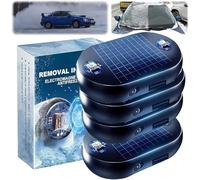 Scheibenenteiser Auto, Auto Enteiser Elektromagnetisch, Anti Frost Auto, Solar+USB Aufladbar, Tragbare Elektromagnetische molekulare Interferenz Frostschutzmittel Schneeräumungswerkzeug (4pcs-B)