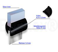 Scheibengummi Fenstergummi Gummi mit Keder NEU Oldtimer ältere DDR KFZ IFA MB 9