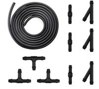 Scheibenwaschanlage Schlauch, CTRICALVER 3M Wischwasserschlauch Reparaturset, Automotive Schlauch Gummi Wischwasserschlauch, mit 9 Stücke Schlauchverbinder (schwarz)