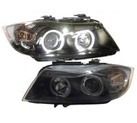 Scheinwerfer für BMW E90 E91 3er 05-08 schwarz Angel Eyes Led Standlicht Ringe