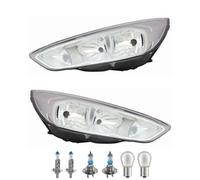 Scheinwerfer Set chrom inkl. OSRAM Lampen H7 H1 mit LWR Motor für Ford Focus III