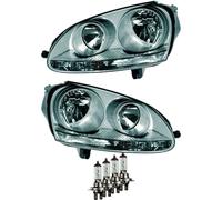 Scheinwerfer Set für VW Golf V 5 Typ 1K Bj. 03-05.04 dunkelgrau inkl. Lampen FG5