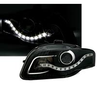Scheinwerfer Set in Schwarz für Audi A4 B7 2004-2007 mit LED Tagfahrlicht Optik