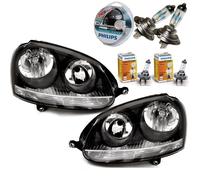 Scheinwerfer SET Schwarz H7/H7 + PHILIPS X-TREME VISION passt für VW Golf 5