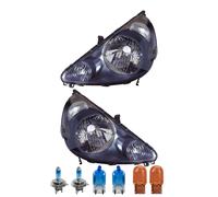 Scheinwerfer Set Schwarz inkl. Premium Lampen für Honda Jazz II GD_ GE3 GE2
