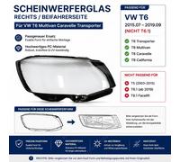 Scheinwerferglas Rechts für VW T6 Transporter Caravelle Multivan 2015-2019