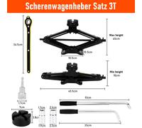 Scherenwagenheber 2.5T, 3T, mit Ratsche, Ratschenschlüssel Für PKW/SUV/MPV
