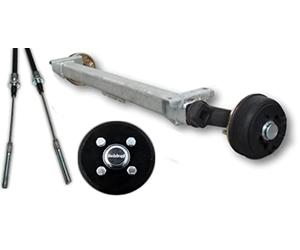 Schlegl 1000kg Gummifederachse Achse SB10 Auflagemaß wählbar Radanschluss 4 x 100 gebremst PKW Anhänger Trailer Ersetzt Knott AL-KO (A= 1400mm)