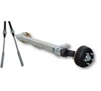 Schlegl 1500kg Gummifederachse Achse SB15 verstärkt 10" / 10 Zoll/Auflagemaß wählbar Radanschluss 5 x 112 gebremst PKW Anhänger Trailer Ersetzt Knott Alko (A= 900mm)