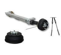Schlegl 1800kg Gummifederachse Achse SB18 Auflagemaß wählbar Radanschluss 5 x 112 gebremst PKW Anhänger Trailer Ersetzt Knott Alko (A= 1400mm)