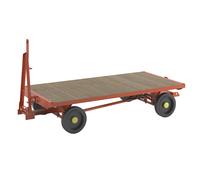 Schlepperanhänger, 4-Rad-Achsschenkel-Lenkung, Tragfähigkeit 2 t, Ladefläche 2,5 x 1,25 m, Vollgummireifen kaiserkraft