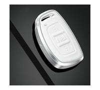 Schlüsselgehäuse Leder Auto Metall Schlüssel Fall Abdeckung Für Hyundai Für Tucson Für Sonata Fe Für Creta Ix25 Ix35 Ix45 I10 I20 I30 I40 Für Verna Für Solaris Für Mistra Autofernbedienungen(A White)