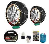 Schneekette 9 mm für Reifen 225/60R18 Schneeketten und Eisketten für Autos, SUVs, Lieferwagen, 4 x 4 und Geländewagen, 1 Paar, zugelassen mit Rautenglied SNOW CHAIN