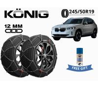 Schneeketten KONIG 12MM Für BMW IX3 2021- 245/50R19 GR 250 X12PRO + GRATIS