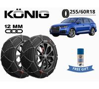 Schneeketten Konig 12MM X12PRO Gr 265 255/60 R18 für Audi Q7 Ab 2015+ Geschenk