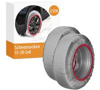 Schneesocken textile Reifensocken 13-20 Zoll CWS60 – 195/65R15 – 205/55R16 – 225/45R17 – Alternative zu Schneeketten nach EN 16662-1 – Set 2 Stück mit Tasche & Handschuhen