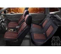 Schonbezüge-Komplettset für Skoda Karoq Bj ab 2017 in Schwarz/Braun FM9