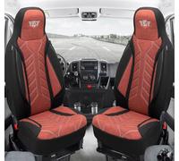 Schonbezüge Sitzbezüge für Iveco Iveco Daily 7 Bj ab 2020 in Schwarz/Rot PLKT202