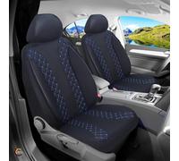 Schonbezüge Sitzbezüge für Skoda Fabia 1 Bj 1999-07 in Schwarz/Blaue Naht N306