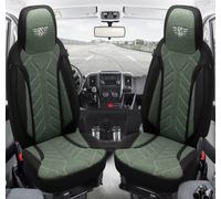Schonbezüge Sitzbezüge für Skoda Fabia 2 Bj 2007-14 in Schwarz/Olivgrün PLKT213