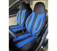 BREMER SITZBEZÜGE Maß Piloten Auto Schonbezüge kompatibel mit Smart fortwo 450 Fahrer & Beifahrer ab 1998-2007 / Auto Sitzbezüge Schonbezug Set Autositzbezüge 2er Pack in Schwarz/Blau