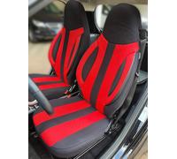 Schonbezüge Sitzbezüge für Smart fortwo 450 Bj 1998-07 in Schwarz/Rot SMD502
